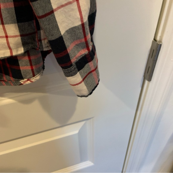 Custom Made Grateful Dead graphic black and red snap front flannel shirt Sz M - Picture 9 of 9